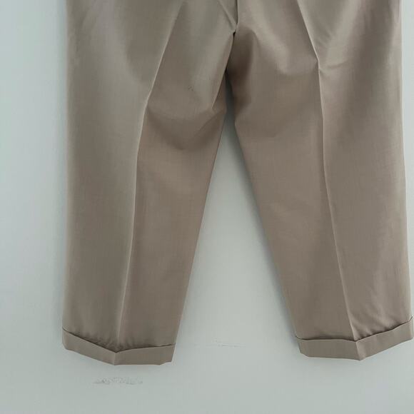 Holland & Sherry Bespoke Pleated Pants Dress Trousers Tan Size 38" JL - Picture 9 of 10